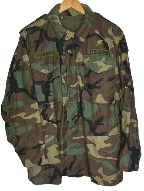 Army Other - Vtg US Army M-65 Field Coat Woodland Camo USA Military Jacket Mens Small Long